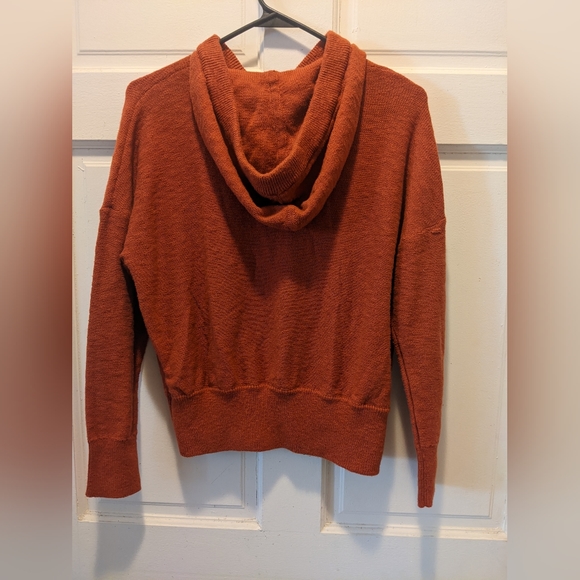 Madewell Claireview Burnt Orange 100% Cotton Cropped Fit Hoodie Sweater (XS) - Picture 5 of 5